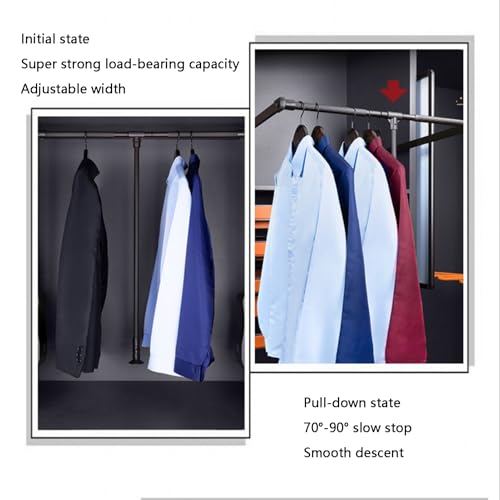 Tringle à vêtements rabattable pour armoire haute difficile d'accès