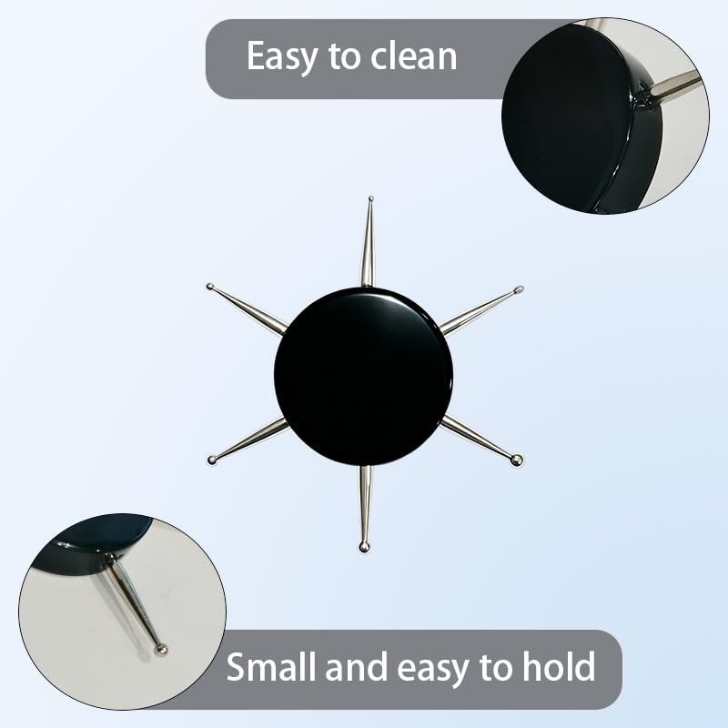 2Pcs Nail Dotting Tool, 6-in-1 Circular Dotting Tools Nail Art Pen, Stainless Steel Polka Dot Nail Tool Kit in 2 Colors for Pattern Tracing, Embossing, Painting, Professional Salon & Home Use