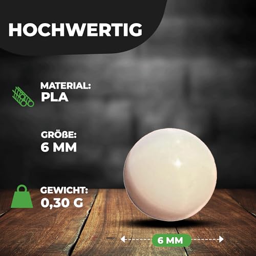 3333 Airsoft Kugeln BBS Bio 6mm 0,30g 3333 Stück Beutel Premium biologisch abbaubar