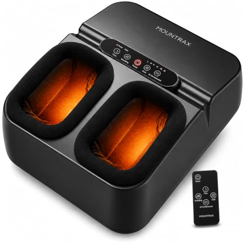 MOUNTRAX Foot Massager with Heat, Deep Shiatsu, Air Compression & Remote