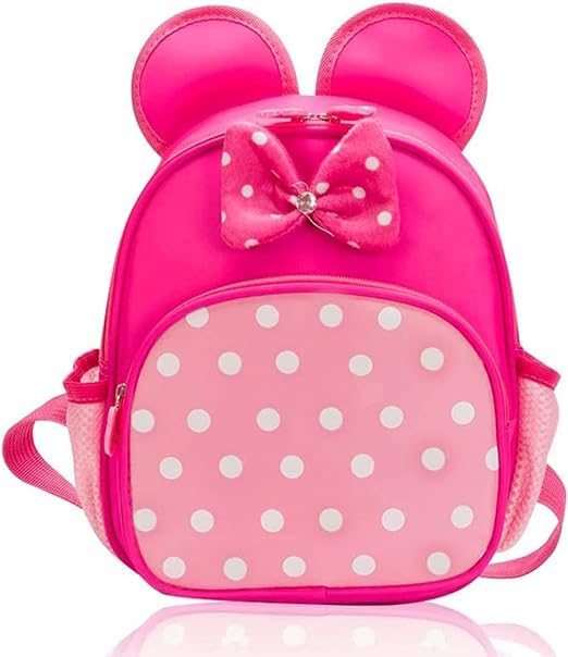 Pink Cute Little Girls Bow Backpack Princess Kid Mini Mouse Toddler Bookbag