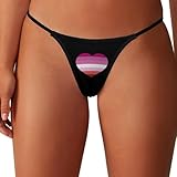 Lesbian Pride Heart Women's Underwear Thongs Panties G-string Low Waist T Back S