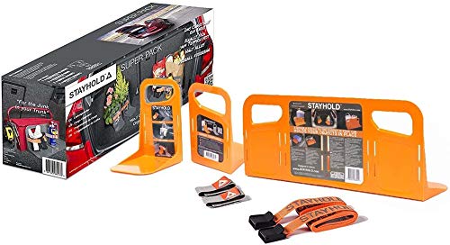 giftsbynet STAYHOLD Super Pack soporte organizador para maletero de coche con gancho y correas de bucle, kit de soportes (naranja)