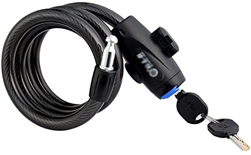 Candado de bicicleta con candado de cable de acero tipo anillo, candado de aleación de acero, con soporte de montaje, negro
