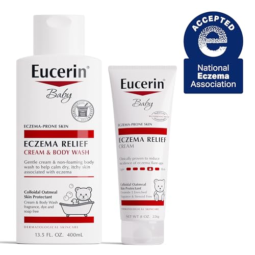 Eucerin Baby Skin Care Set For Eczema-Prone Skin With Colloidal Oatmeal (Skin Protectant), Fragrance Free, Baby Eczema Relief Cream And Body Wash thumb #1