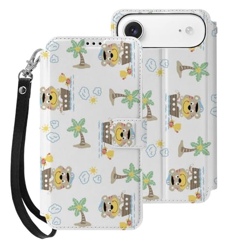 iphone 17用 ケース 猫とアヒル柄 手帳型 と互換性のある カード収納 いphone17用 カバー 手帳型 Puレザー 横置きスタンド機能 折りたたみ スマホケース スタンド付き アイフォン 17用 ケース 内蔵マグネット 開閉式 財布型 軽量 薄