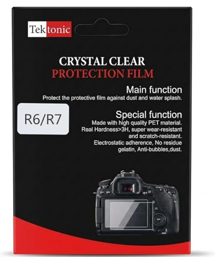 Image of TEKTONIC Tempered Glass Screen Protector Camera, 9H Hardness, Anti-Scratch, Bubble-Free, HD Clear LCD Protection Film (For Canon R6 /R7)