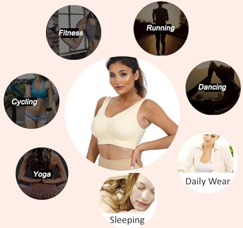 Cabales Seamless Everyday Bras For Women Wire Free Comfortable Running Yoga Bra With Removable Pads Gift For Women,X-Large thumb #4
