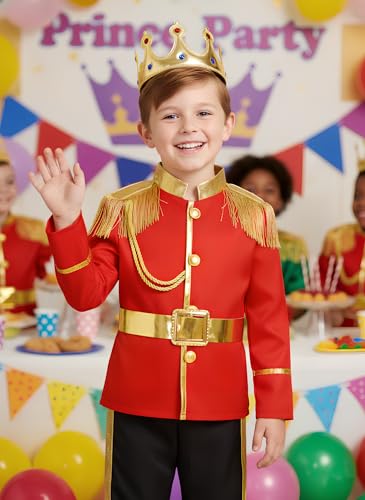 Disfraz completo príncipe para niños 9-10 años rojo miniatura 2