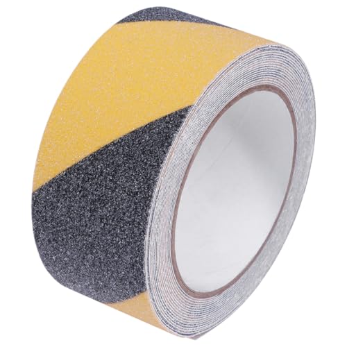 STOBAZA Cinta Antideslizante Adhesiva Escaleras y Baños Pegatinas De Seguridad Reflectantes Negro y Amarillo Resistencia Alta Para Suelos Interiores y Exteriores