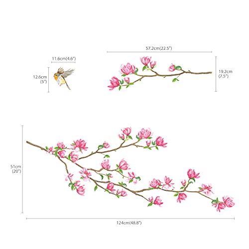 DECOWALL SG-2117 Ciliegio Uccelli Albero Adesivi
