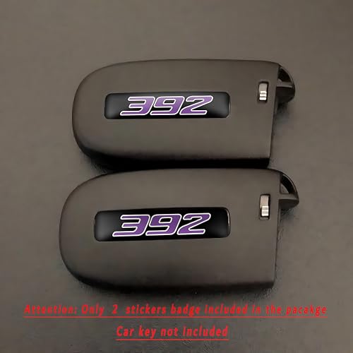 Image of TOOLEPIC for Dodge Challenger Charger Durango and Jeep Grand Cherokee Key fob Badges 2015-2024-Set of 2 - Finest Stickers Inlays Emblems Accessories for 392 Hemi, Ideal for Decals -Plum Crazy Purple