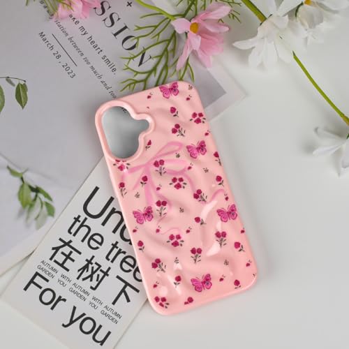 Coque iPhone 16 rose fleurs et nœuds le cadeau romantique idéal - 2