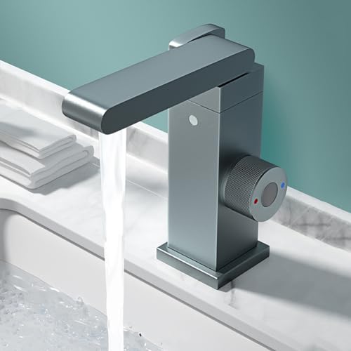 Mitigeur de lavabo robinet de salle de bain en aluminium avec bec rotatif à 360 degrés