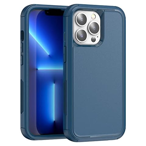 HONTECH Protective Case for iPhone 13 Pro, Heavy Duty Full Body Protection Military Grade [Shockproof] [Dust-Proof] Rugged Phone Bumper Case Cover 6.1 inch, Blue Cover