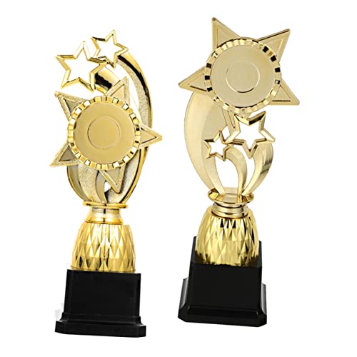 Operitacx 4 peças troféu pentagrama decoração detalhes dourados mini troféu presentes para crianças