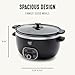 GreenLife 6QT Slow Cooker, Non-Toxic PFAS-Free Ceramic Nonstick Removable Interior Bowl, Programmable, Family Friendly, Keep Warm, Stovetop & Oven Safe, Dishwasher Safe Parts, Timer, Glass Lid, Black