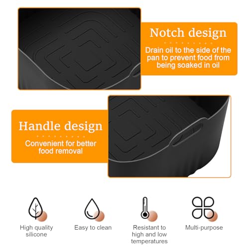2 pcs Molde Silicona Freidora de Aire,WideSmart Caliente Air Fryer Accesorios Para 4.1L (HD9200, HD9252, HD9255),Reutilizable Accesorios Freidora sin Aceite en lugar de Papel de Horno - imagen 4