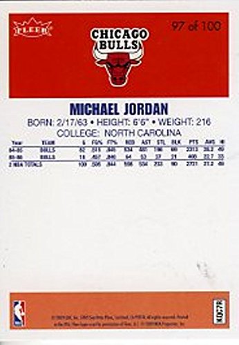 1986 Fleer Michael Jordan Rookie Reprint from 2008/09 Upper Deck Hall of Fame Box Set ! Shipped in Ultra Pro Top Loader to Protect it !