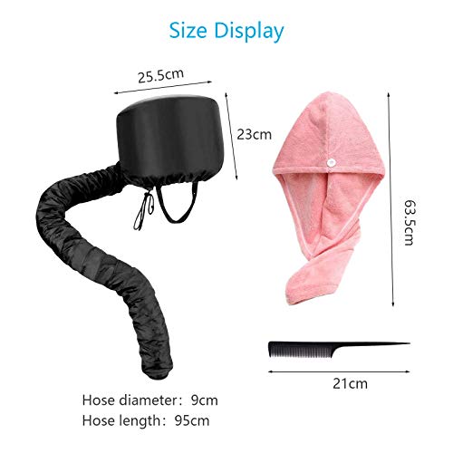 AirSMall 4-delige set droogkapjes voor haardrogers, verstelbaar, met tulband, handdoek, 2 kammen voor haarverzorging, dieptereiniging - Image 6