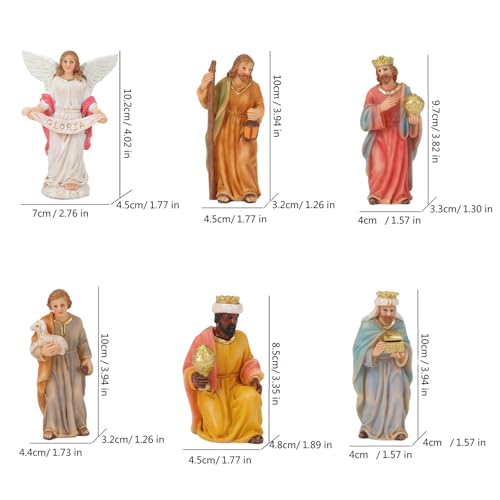 Crèche de Noël en résine compacte avec écurie intégrée pour gain de place