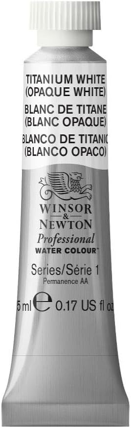 Winsor & Newton 102644 Tube Professional Water Colour, Titanium White Opaque, 5 ml