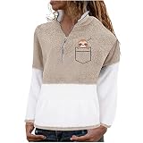 Tops Damenen Reißverschluss mit Animal Print Sweater Bequemer Tops Damenen Raglan Weich Wolle Winter Strands Schönes Langarm Mit Reißverschluss Khaki