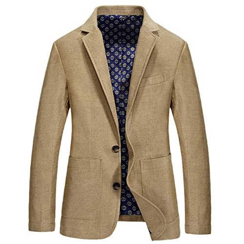 Blazer décontracté homme Kelsiop kaki en coupe ajustée confortable