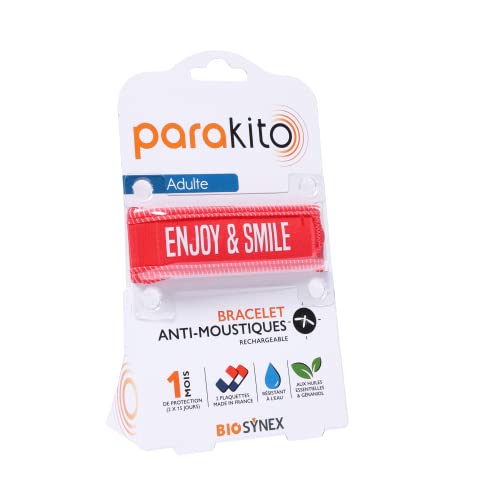 PARAKITO Bracelet Anti-Moustiques Rechargeable Enjoy & Smile Adulte