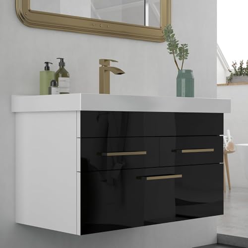 Image of CREON Glossy Black Peel and Stick Wallpaper Waterproof Easy to Clean Roll Decorative Kitchen Cabinet Table Closet (in 12X60, Black Glossy WP)