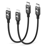 USB C to Lightning Cable [Apple MFi Certified] 2Pack 1FT iPhone Fast Charger Cable Power Delivery Type C Charging Cord Compatible with iPhone 14 13 12 11 Pro Max X XS XR 8 7 6s Plus SE，Black