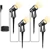 Svater 4 Pack Landscape Lighting Low Voltage,Outdoor Spotlights with Transformer, Plug in LED Spot Lights for Yard, Backyard,House 12V 3000K Warm White, IP65 Waterproof