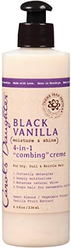 Carol’s Daughter Black Vanilla Moisture & Shine 4 in 1 Combing Creme for Dry Hair and Dull Hair, with Sweet Almond Oil and Vanilla Fruit Extract, Hair Detangler, 8 fl oz