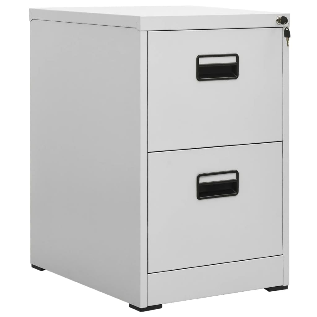 ASerZenith White Steel Lockable 2 Drawer Filing Cabinet For Legal And A4 Files 46X62X72.5 Cm Secure Storage Solution For Home Or Office.,Light Grey-46 X 62 X 72.5 Cm