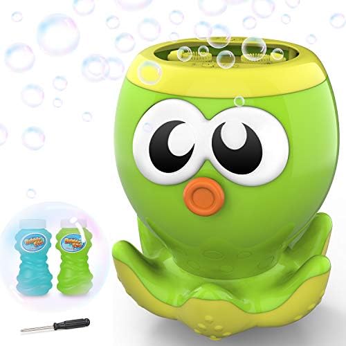 Ucradle Automatic Bubble Machine for Kids, Big Octopus Bubble Blower for Toddlers, Dogs, Battery Operated Bubble Maker Toys 3000+ Bubbles/min, 2 Bubble Solution for Party Wedding Garden Outdoor Summer