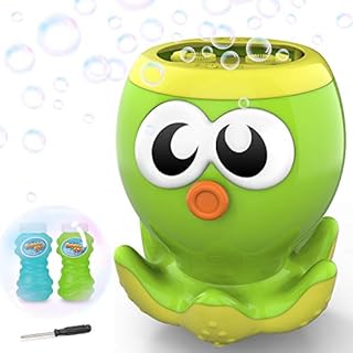 Ucradle Automatic Bubble Machine for Kids, Big Octopus Bubble Blower for Toddlers, Dogs, Battery Operated Bubble Maker Toys 3000+ Bubbles/min, 2 Bubble Solution for Party Wedding Garden Outdoor Summer
