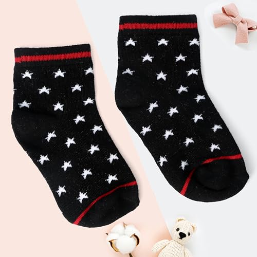 Image of Kid's Socks for Boys and Girls - Made with Soft & Breathable Cotton with Antibacterial Wash, Pack Of 5, Suitable for all day long use