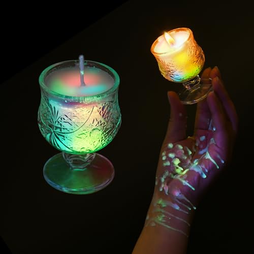 SUPXYC Low Temperature Candles, Candle for Wax Play Low Heat, Low Temp Candles Waxs Play, Body Safe Candle Wax Play for Couples Date Night (Cup Shape, Fluorescence)