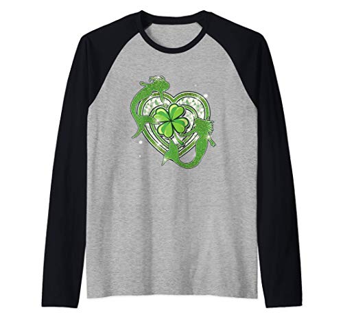 St Patricks Day Women Mermaid Mom Lucky Shamrock Squad Girls Camiseta Manga Raglan