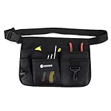 Tool Belts for Men, Florist Tool Bag, Utility Garden Tool Belt, Gardening Tool Pouch, Woodwork, Florists, Construction, Carpenter, DIY, with 7 Pockets, Adjustable Waist Tool Pouches (Black)