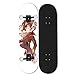 JINFENFG Naruto Anime Skateboard Beginner Shortboard Monopatín profesional de cuatro ruedas para niños y niñas Scooter de 4 ruedas Double Rocker Vortex Naruto G Style Monopatín de personaje de dibujos