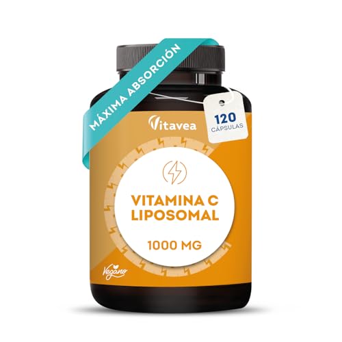 Vitamina C Liposomal 1000mg Alta Absorción - 120 Cápsulas Veganas - Antioxidante, Energía e Inmunidad - Vitavea
