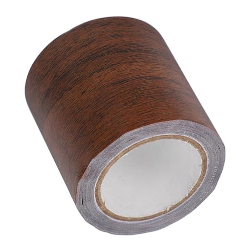 Unomor 1 Roll Wood Grain Repair Tape Adhesive Baseboard Trim for Furniture Floor Scratch Repair Resilient Design Deep Oak Pattern for Seamless Aesthetic Appeal