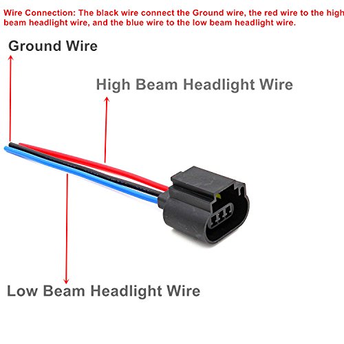 Alla Lighting 9008 H13 Socket Female Adapter Wiring Harness Wire For H13Ll Headlights Lamps Bulbs (2Pcs/Pk) #TOP2