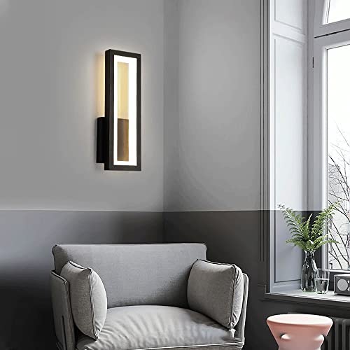 Luces de pared LED modernas tipo aplique de pared de metal rectangular con pantalla acrílica 16W 7