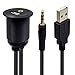 Duttek Cable de montaje empotrado USB y 3,5 mm, USB 2.0 y...