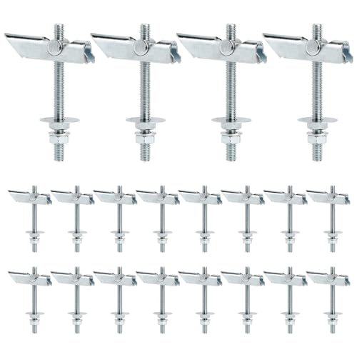 SWAWIS 20 Pièces M8x100mm Chevilles à Bascule Poids Lourd Cheville Parpaing Creux en Acier Galvanisé au Carbone pour Pour Suspendre des Objets Lourds au...