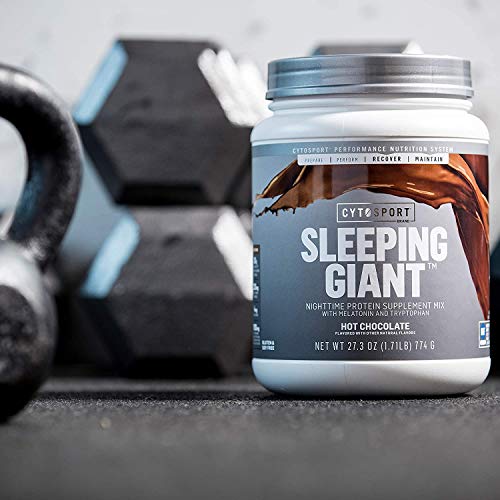 Cytosport Sleeping Giant Nighttime Protein Supplement Mix With Melatonin And Tryptophan, Hot Chocolate Pound With Whey Protein Powder Blend, Unflavored #TOP2