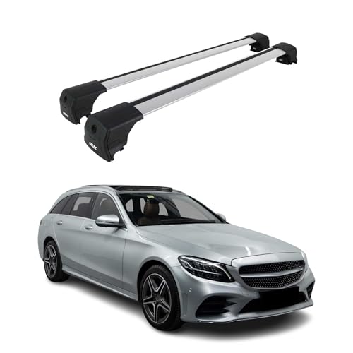 OMAC Dachträger Grundtäger kompatibel mit Mercedes C Klasse S205 Kombi 2015-2021 Aluminium 75kg Silber 2tlg Geschlossene Reling für Fahrradträger, Dachboxen, Skiträger Abschließbar OMAC Dachträger Grundtäger kompatibel mit Mercedes C Klasse S205 Kombi 2015-2021 Aluminium 75kg Silber 2tlg Geschlossene Reling für Fahrradträger, Dachboxen, Skiträger Abschließbar