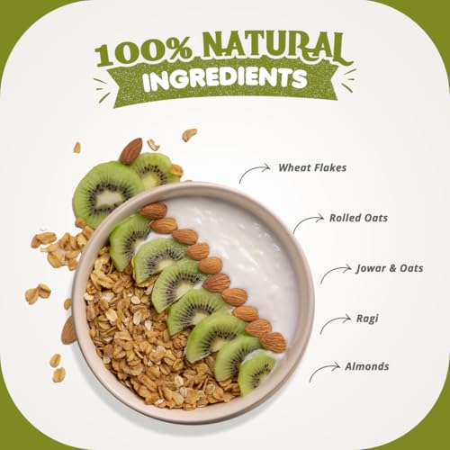 Image of GAIA Crunchy Diet Muesli - Low-Calorie, Protein Rich, High-Fiber Muesli Cereal Serves As A Healthy And Nutritious Breakfast Option With Zero Added Sugar. 1Kg Jar Pack - No Added Flavor